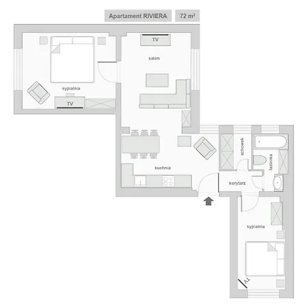 Sanhaus - Riviera - Z Dwoma Sypialniami, 100 Metrow Od Deptaka アパート